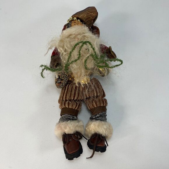 Old World Folk Art St Nick Santa Rustic Velvet Ethnic Garland 12" Christmas Doll - Picture 4 of 10